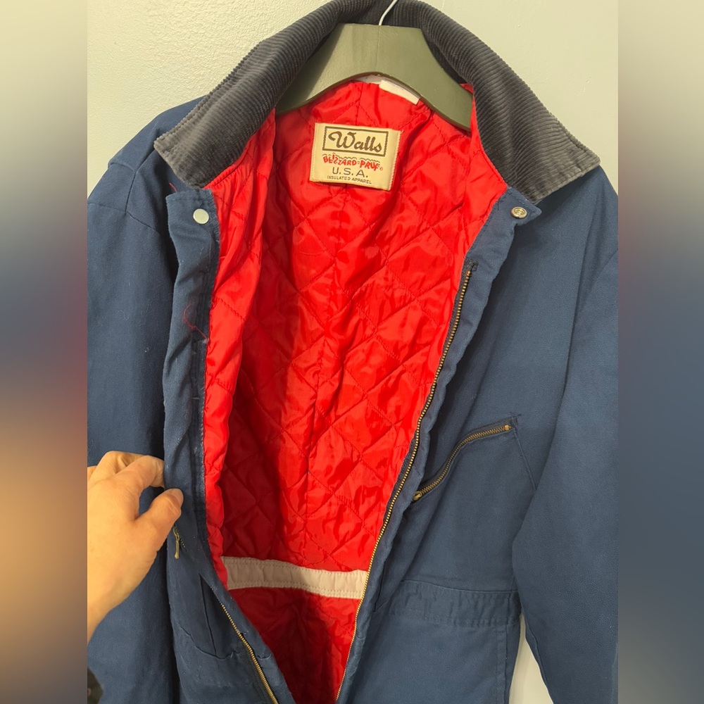 Vintage Walls Navy Blizzard Pruf  jumpsuit with Quilted Insulated. Blizzard Pruf - Picture 6 of 12
